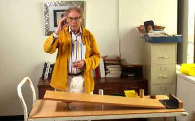 Walter Lewin demonstrates moment of inertia
