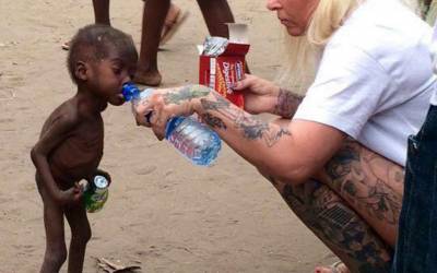 What the starving boy looks like now, just 8 weeks after he was saved