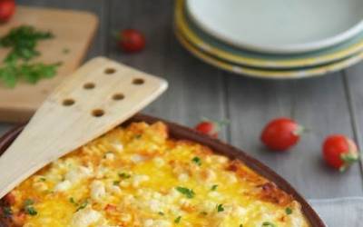 Roasted Cauliflower, Tomato and Goat Cheese Casserole