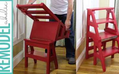 How to Build a DIY Ladder Chair; Space-Saving Multipurpose Folding Step Stool
